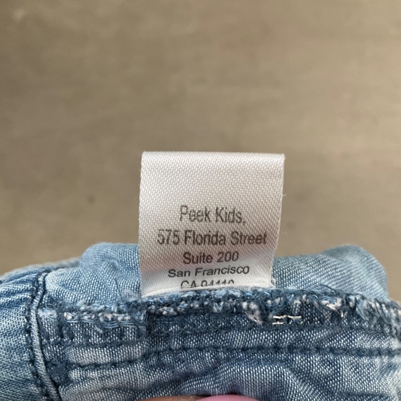 Peek Blue Denim Shorts with Pink and Green Accents - Picture 4 of 4
